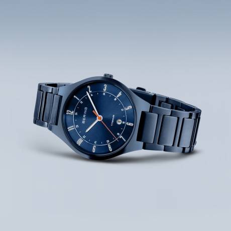 BERING - Montre en titane pour homme de 39 mm en bleu/bleu