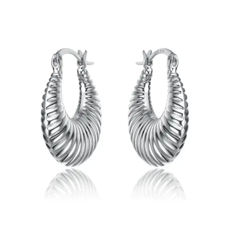 Rachel Glauber Seashell Saddle back Hoop Earrings