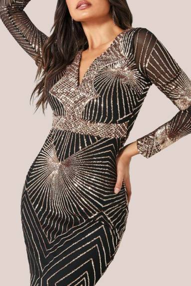 Goddiva - Starburst Sequin Maxi Dress