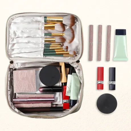 Unique Bargains – Trousse de maquillage en velours, rangement de voyage