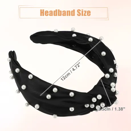 Unique Bargains- Faux Pearl Knotted Headband