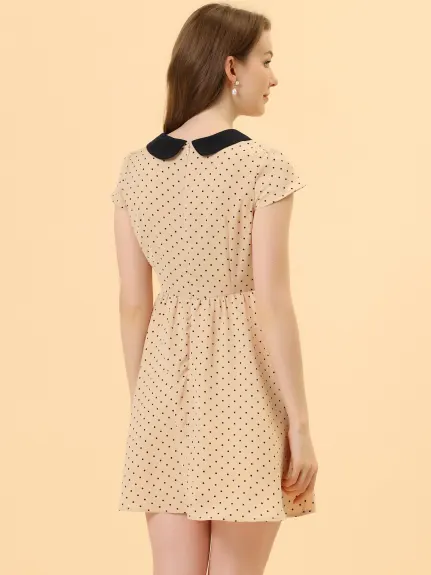 Allegra K- Peter Pan Collar Above Knee A-Line Dress