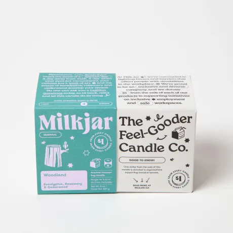 Milk Jar Woodland Essential Oil Candle | Eucalyptus, Rosemary & Cedarwood 8oz