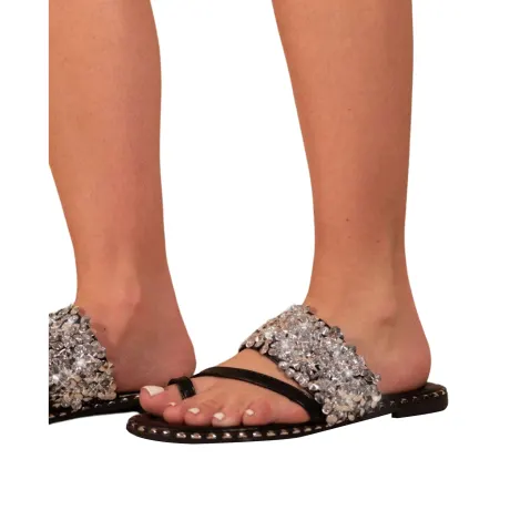 Where's That From - Womens/Ladies Phoebe Sparkle Diamante Flat Sliders