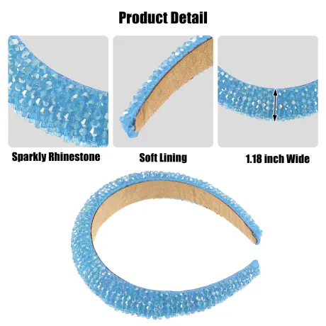 Unique Bargains- Rhinestone Bling Padded Headband Hairband