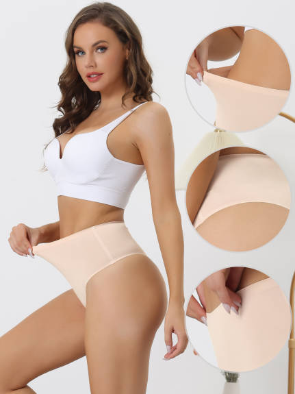 Allegra K- High Waist G-String Thongs Tummy Control Panties