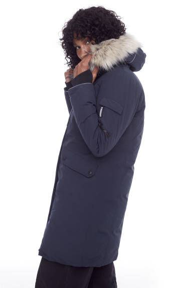 Alpine North Women's - LAURENTIAN | Vegan Down Recycled Long Parka Winter with Faux Fur Hood