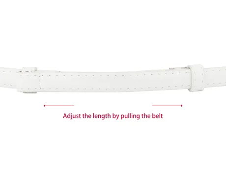 Allegra K- Adjustable Thin High Waist Belt Round Buckle