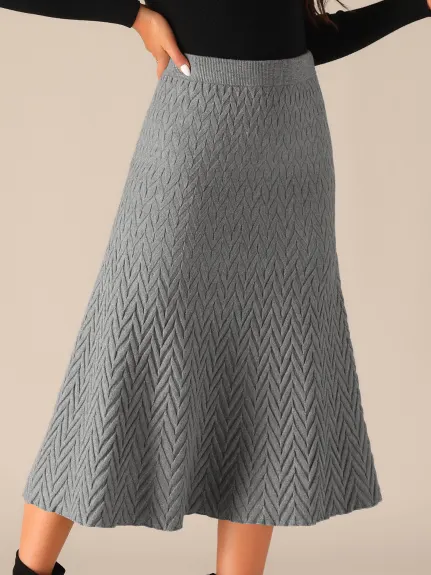 Allegra K - Stretchy Sweater A-Line Midi Skirt