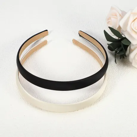 Unique Bargains- 2 Pcs Solid Satin Headbands