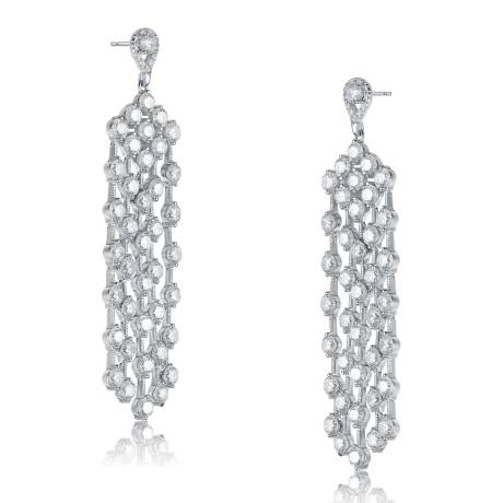 Genevive - CZ LONG CHANDELIER EARRINGS