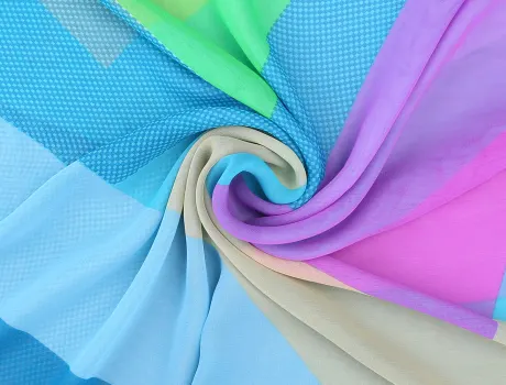 Allegra K- Foulards de style géométrique en mousseline de soie pour femmes