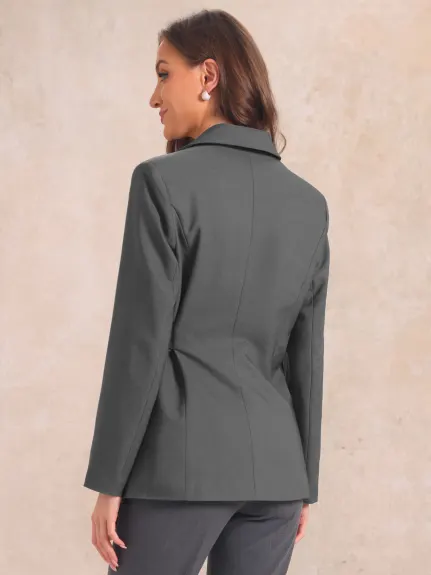 Allegra K- Blazer de costume avec veste ceinturée à manches longues