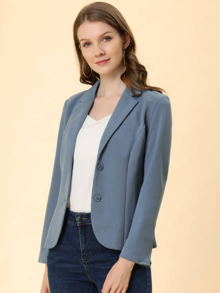 Allegra K- Lapel Collar Stretchy Jacket Suit Blazer