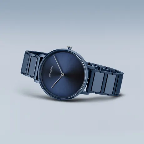 BERING - 39mm Ladies Ceramic Stainless Steel Watch In Blue/Blue