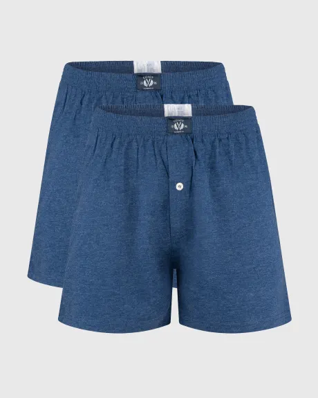 Coast Clothing Co. - 2 Pack Navy Knit Boxers