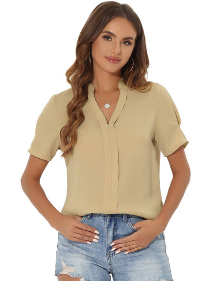 Allegra K- Summer V Neck Shirt Top