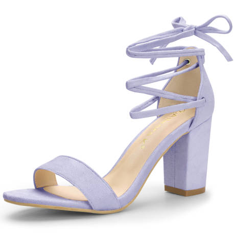 Allegra K- Tie Up Heels Strappy Chunky  Heel Sandal