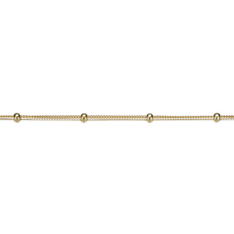 Genevive Sterling Silver 14k Gold Plated Bead Link Anklet