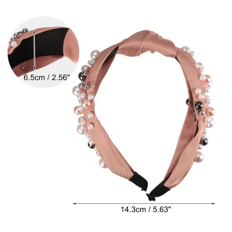 Unique Bargains - Faux Pearl Bead Fashion Knotted Headband