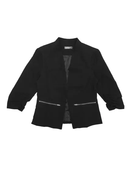 Allegra K- 3/4 Sleeved Open Front Suit Blazer