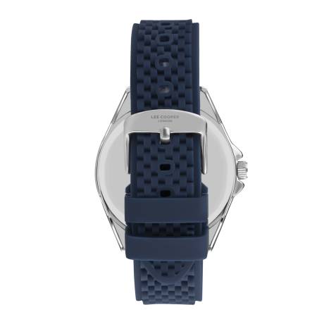 LEE COOPER-Montre Hommes Argenté 45mm Cadran Bleu