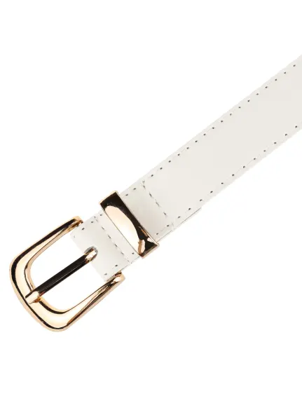 Allegra K- Faux Leather Gold Buckle Waist Belt