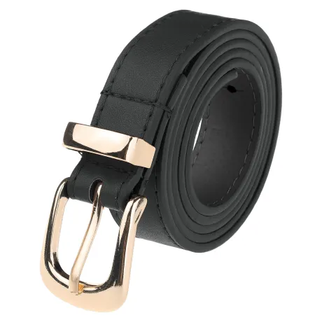 Allegra K- Faux Leather Gold Buckle Waist Belt