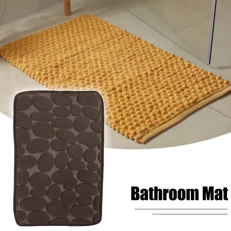 Unique Bargains - Tapis de salle de bain à motif pavé