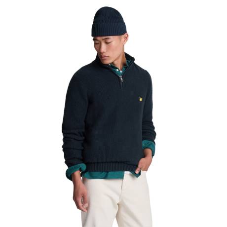 Lyle & Scott - Mens Shaker Stitch Quarter Zip Pullover