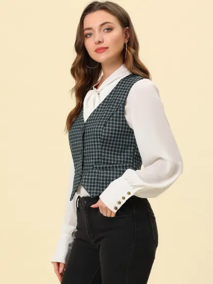 Allegra K - Versatile Racerback Suit Vest Waistcoat