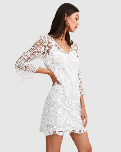 Irresistible Crochet Mini Dress - White