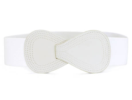 Allegra K- Interlock 8-Shaped Buckle Elastic Belt