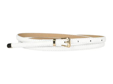 Allegra K- Skinny Embossed Leather Alloy Pin Buckle Belt