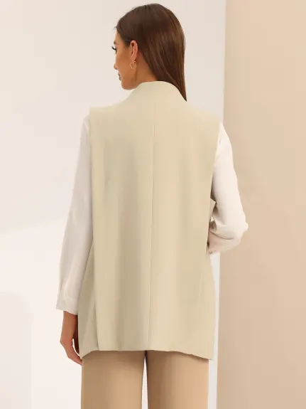 Allegra K- Gilet blazer ouvert à col à revers sur le devant