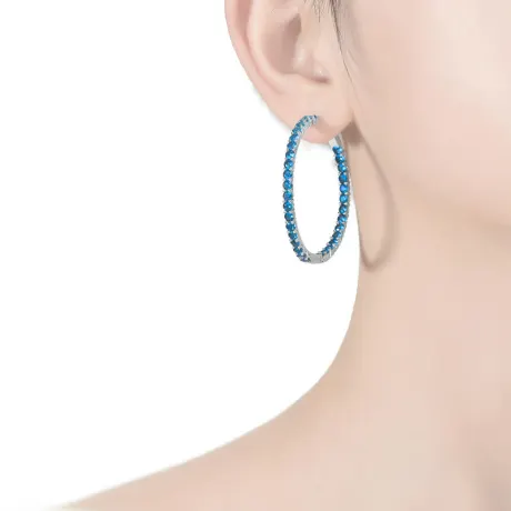 Boucles d'oreilles Big Hoop avec zircons cubiques colorés