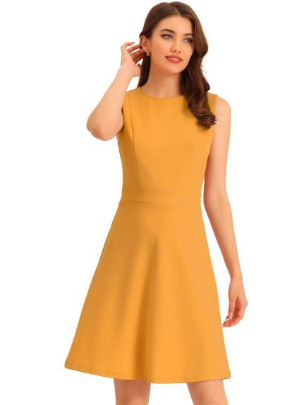 Allegra K - Sleeveless A-line Flare Dress