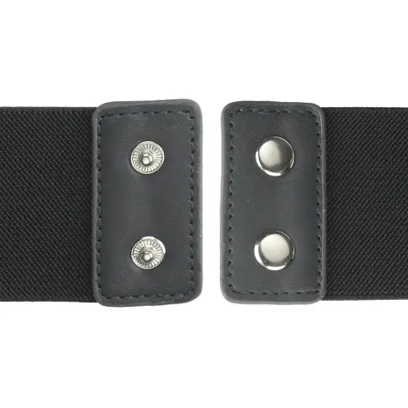 Allegra K- Wide Elastic Waist Belt Bow Knot Snap Button