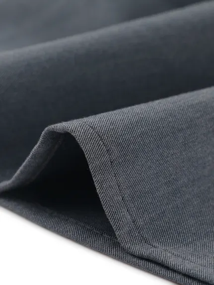 Allegra K- Robe chemise en jean à manches courtes et nouée à la taille en chambray