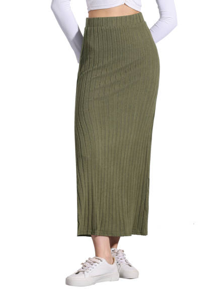 Allegra K - High Waist Long Bodycon Knit Skirt