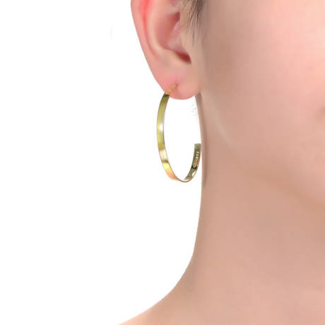 Rachel Glauber 14k Gold Plated Open Hoop Earrings