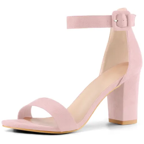 Allegra K- Chunky Heels Ankle Strap Casual Sandals