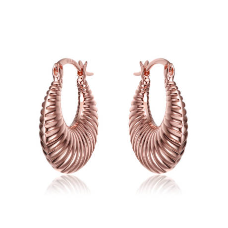 Rachel Glauber Seashell Saddle back Hoop Earrings