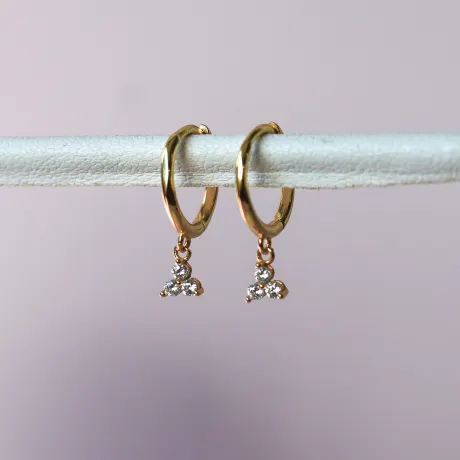 Horace Jewelry - Hoop earrings with three zirconia charm Ofino