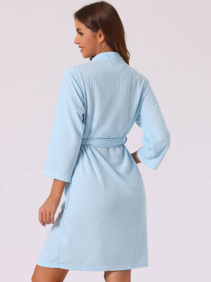 Cheibear - Soft Waffle Kimono Bathrobe