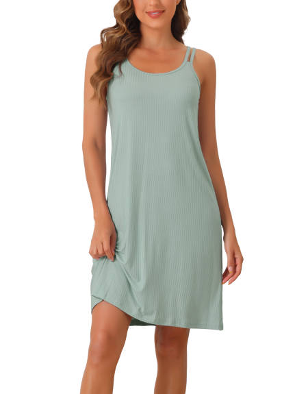 Cheibear - Sleeveless Modal Chemise Dress Nightgown