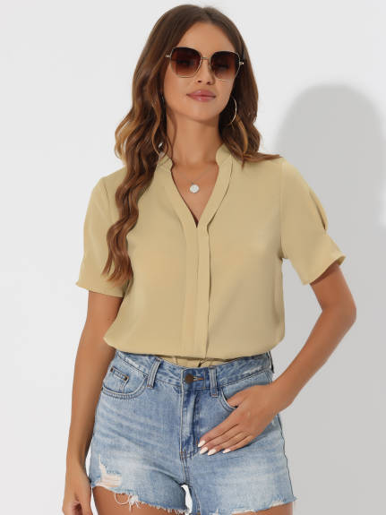 Allegra K- Summer V Neck Shirt Top