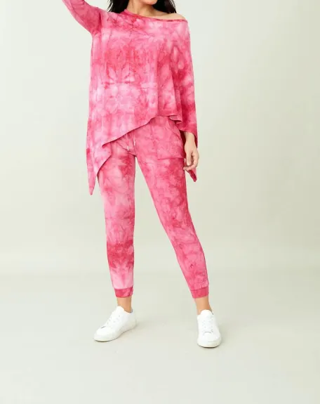 french kyss - Soft Stretch Asymmetrical Tie Dye Top