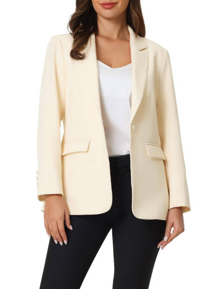 Hobemty- Office Long Sleeve Blazer Jacket