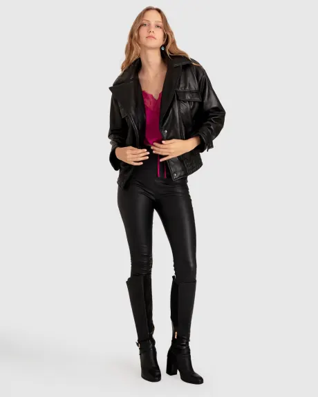 Belle & Bloom Love Drunk Leather Bomber